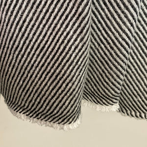 Black and white stripe cashmere scarf