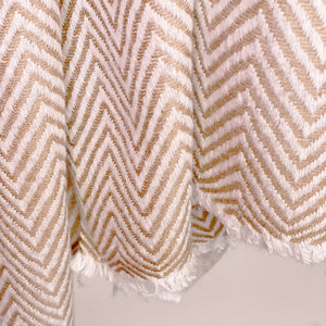 Camel zigzag cashmere scarf