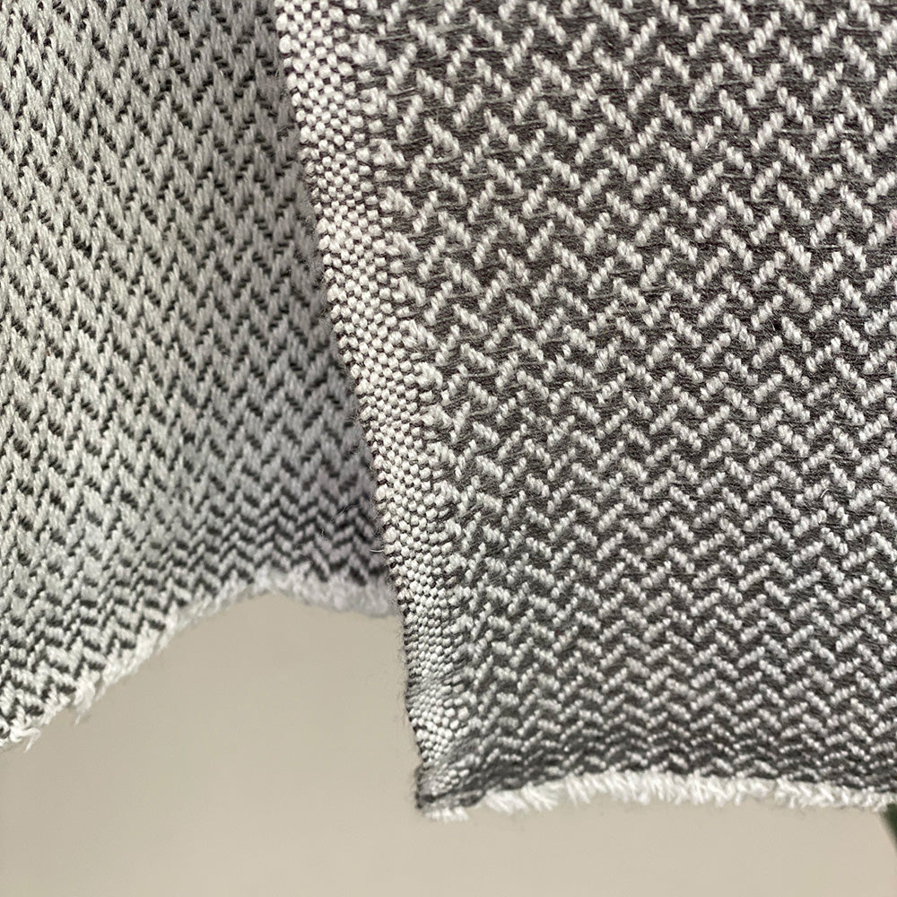 Grey basket weave cashmere scarf